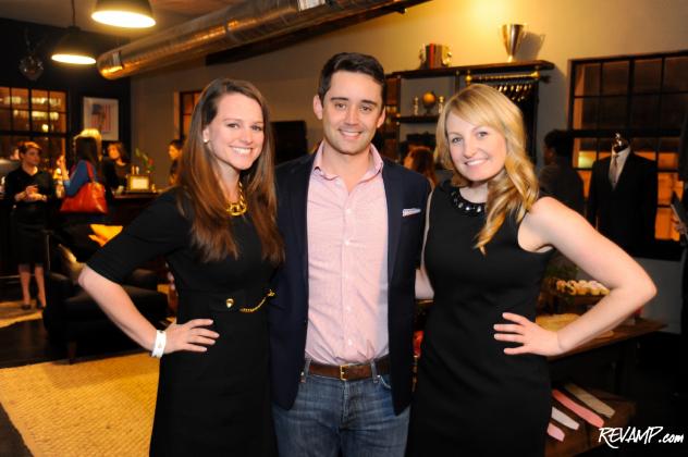 Evening co-hosts Allison Prescott and Lauren Pomponio flank Alton Lane co-founder Colin Hunter.